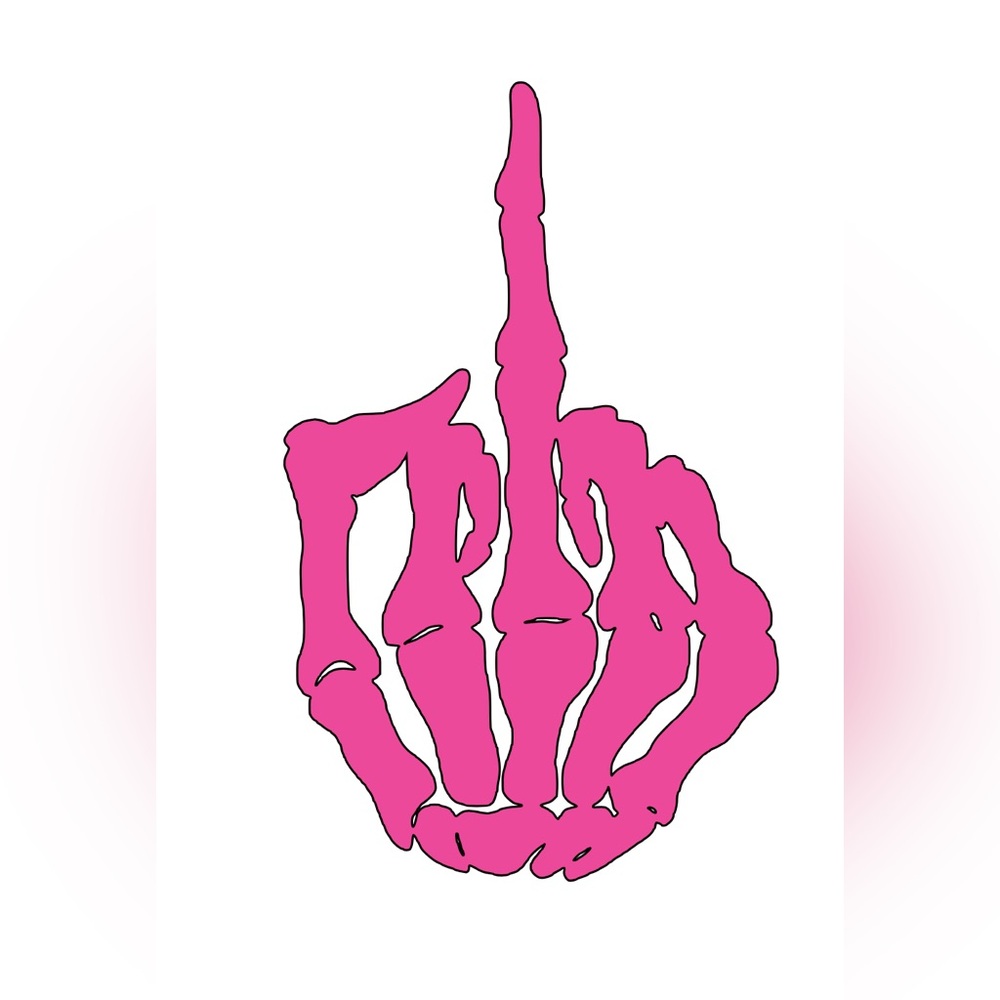Pink skeleton hand decal